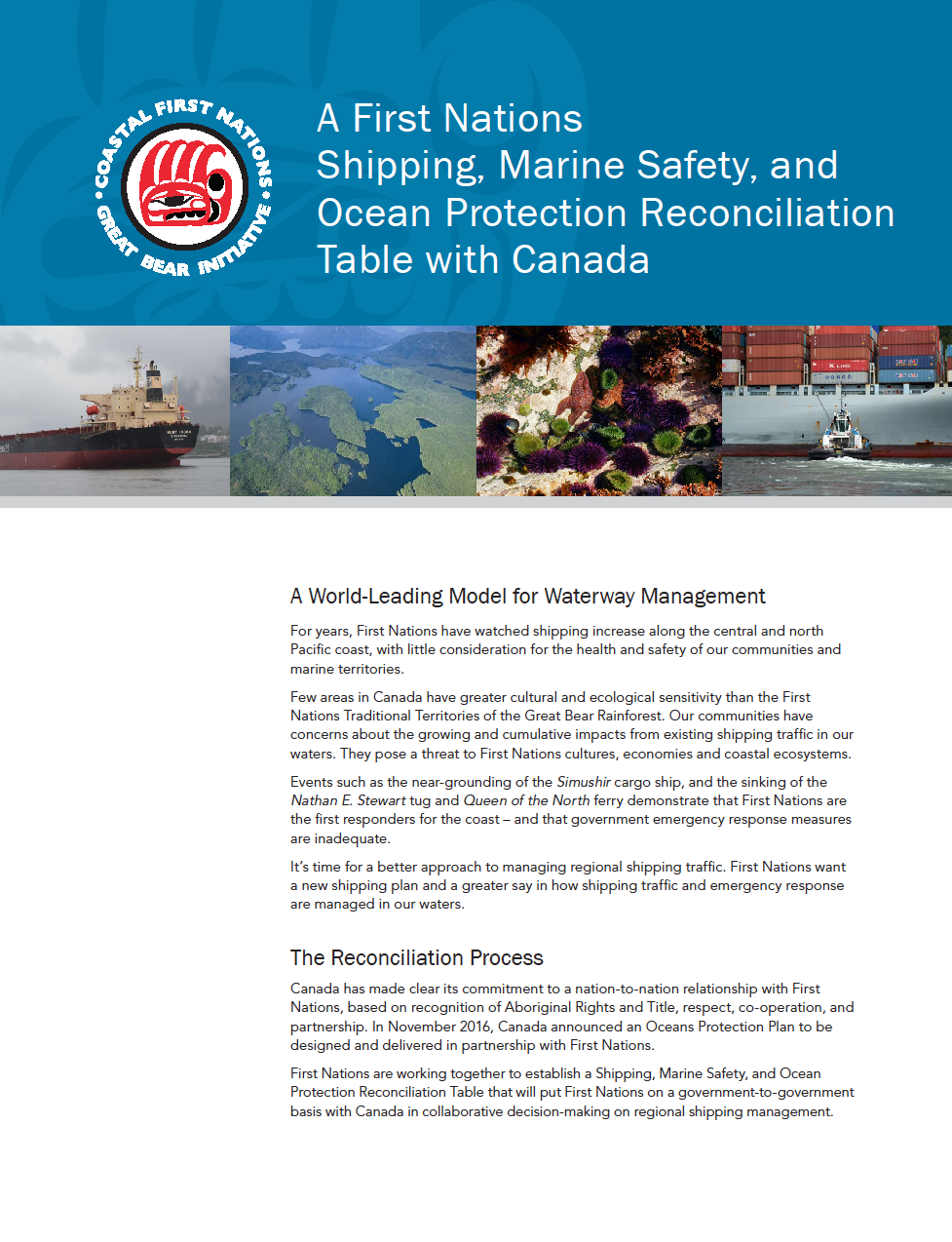 Shipping, Marine Safety, and Ocean Protection Reconciliation Table with Canada