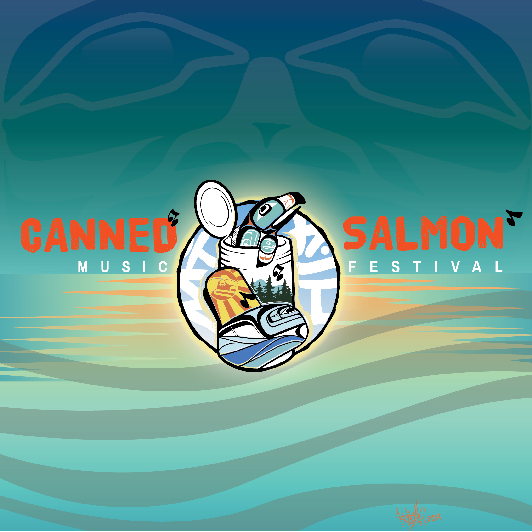 Canned Salmon Logo Graphic